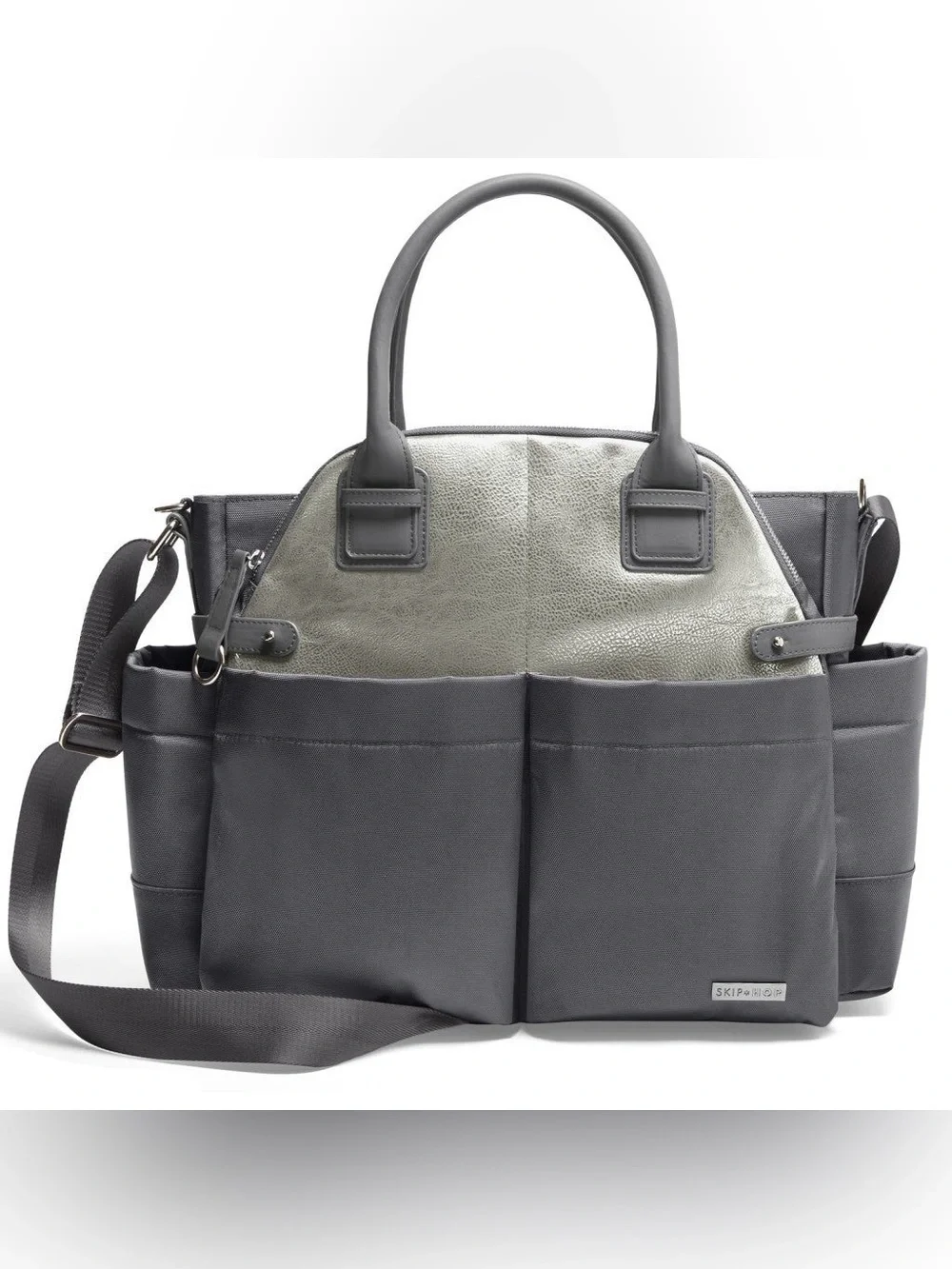 Skip Hop Chelsea Satchel Changing Bag in Charcoal Shimmer NWT